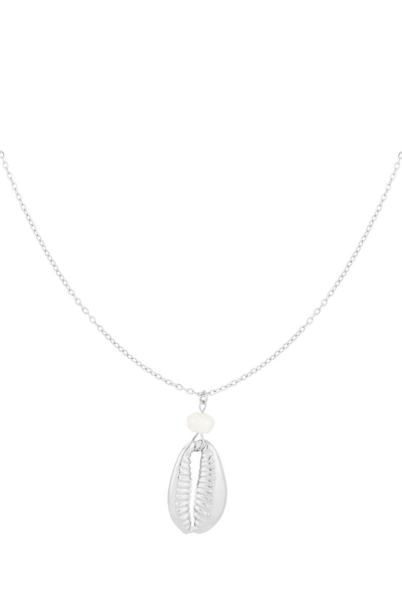 Bijoutheek Collier Schelp En Parel Zilver