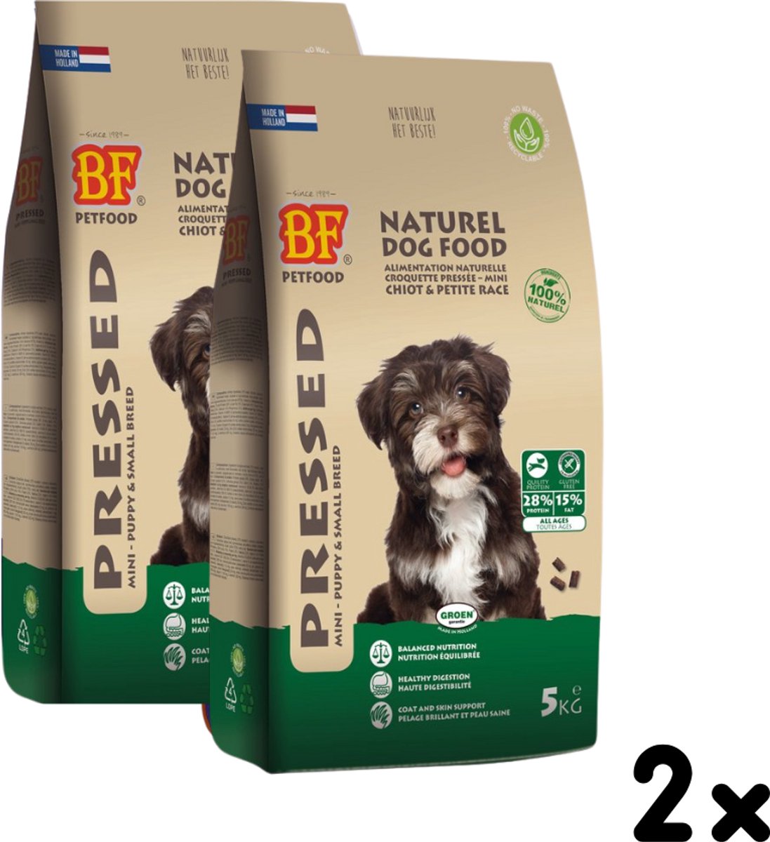 Biofood Geperst Puppy En Kleine Rassen 2 x 5 KG