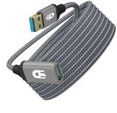 Drivv. Premium USB Verlengkabel 3.0 - Mannelijk naar Vrouwelijk - USB Data Kabel - Snelle Overdracht - 5Gbps - Nylon - 2 Meter - Grijs