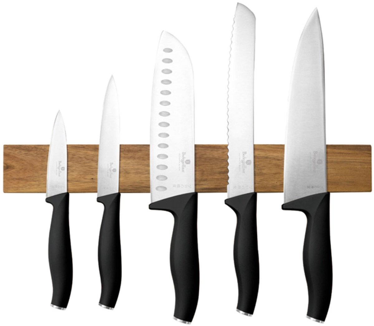 SET VAN 5 KEUKENMESSEN MET LEMMET BERLINGER HAUS BH-2943 MAT ZWART
