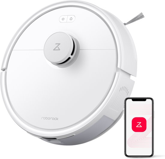 Roborock Q7 L5 Robotstofzuiger – 8000 Pa Hyperforce Zuigkracht – Dubbele Anti-Klit – Nauwkeurige LiDAR Navigatie –Slimme Verboden Zone –Multi-Level Mapping – Automatisch Opladen – APP–Wit –Q5 PRO Upgrade