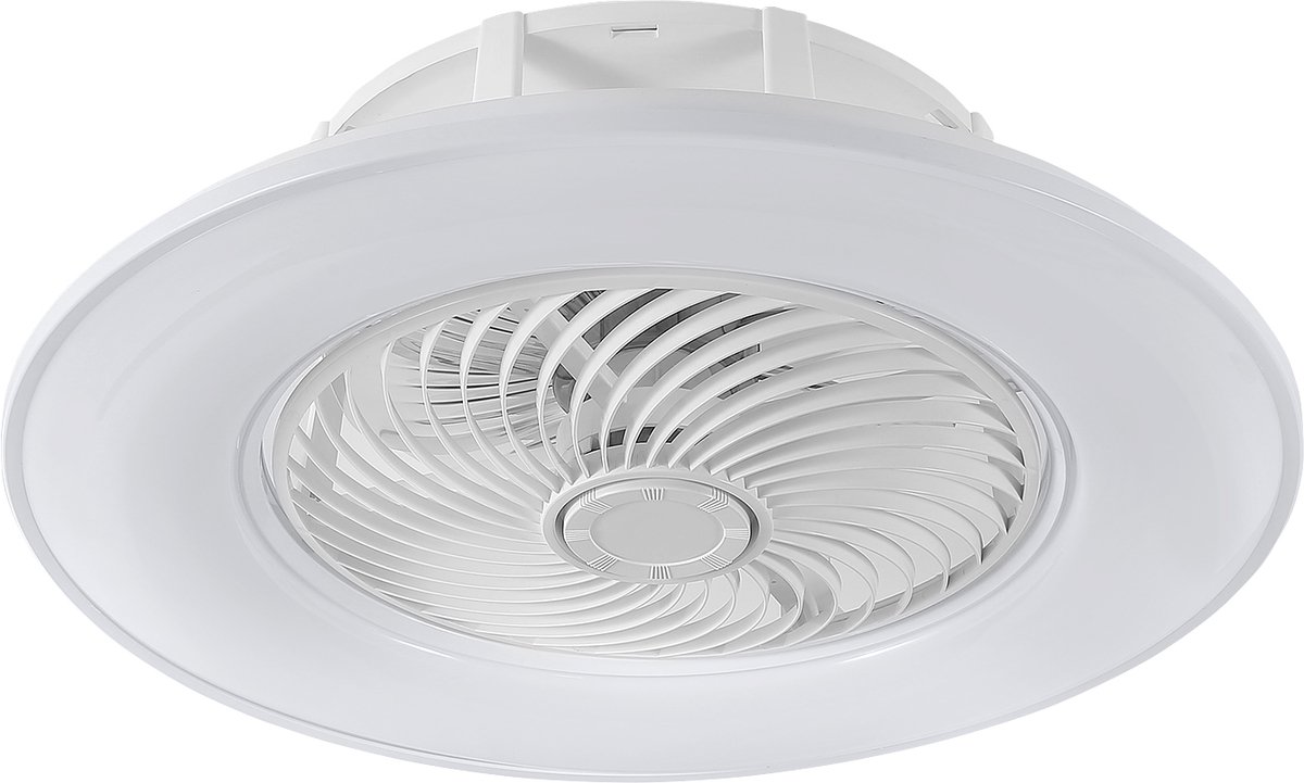 Aufun Hanglamp Met Ventilator, Plafondventilatorlamp, Led Hanglamp, Dimbaar, 3-Standen Verlichting, Moderne Stille Ventilatorlamp, Met Afstandsbediening, Diameter 560 Cm, Wit