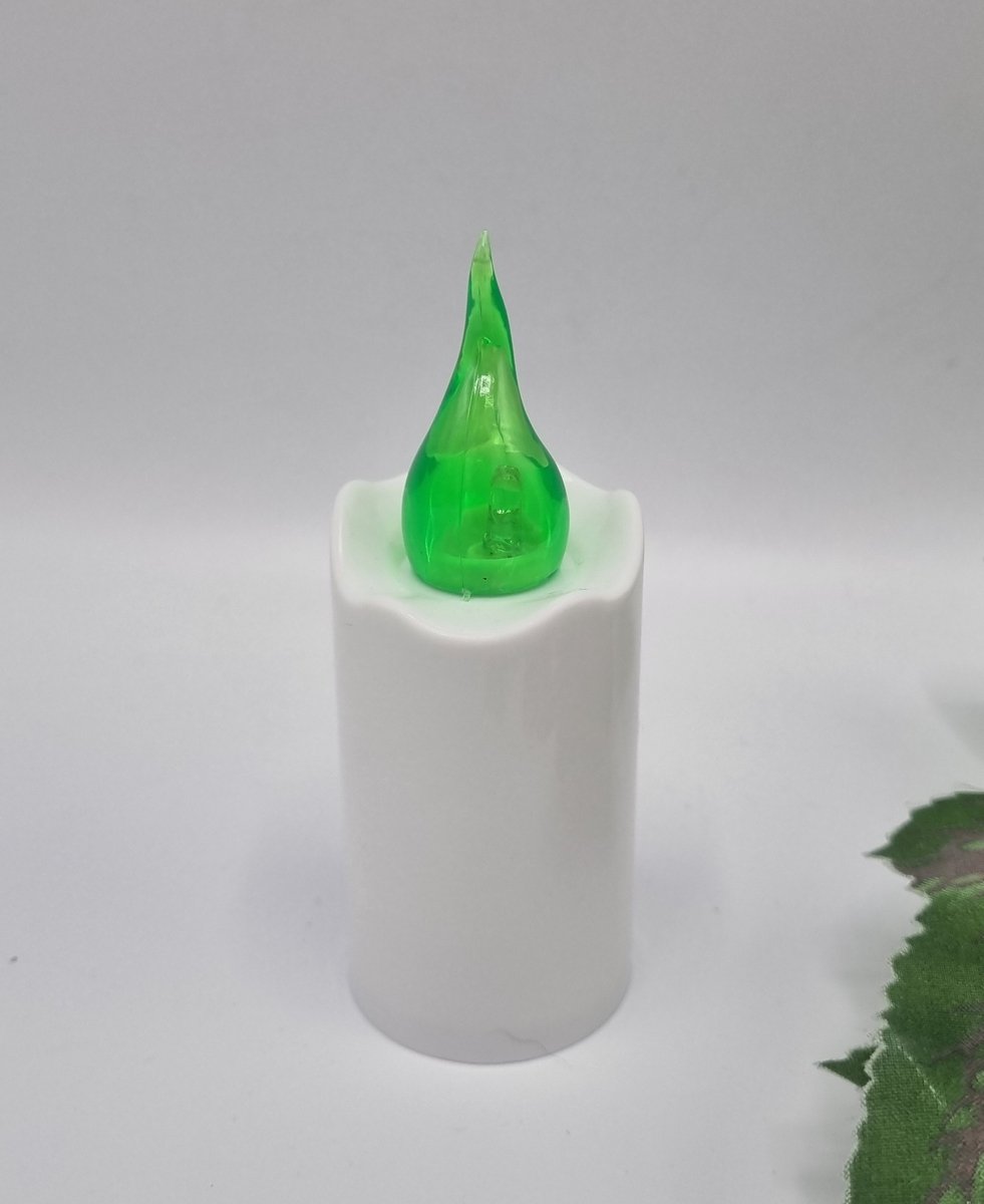 Led kaars - S9 - Groen - 1200 branduren - Inclusief batterij - Flikkerend vlam