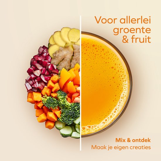 KitchenBrothers Slowjuicer - Mini Juicer - Groenten en Fruitpers - 40 mm en 50 mm invoer - 400 ml - Rood van KitchenBrothers — afbeelding 5