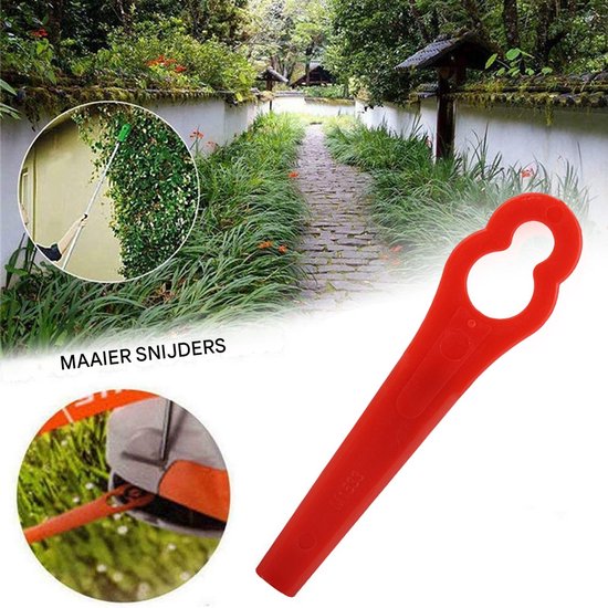 Kunststof Messen - 100 stuks - Reservemessen grastrimmer - rood - vervangende plastic messen - accessoiretrimmers - gazonmaaien nylon messen - tuinmaaier accessoiregereedschappen van Merkloos	 — afbeelding 4