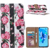 Ntech Vintage Roses Design Portemonnee Hoesje Huawei P20 lite (2019)