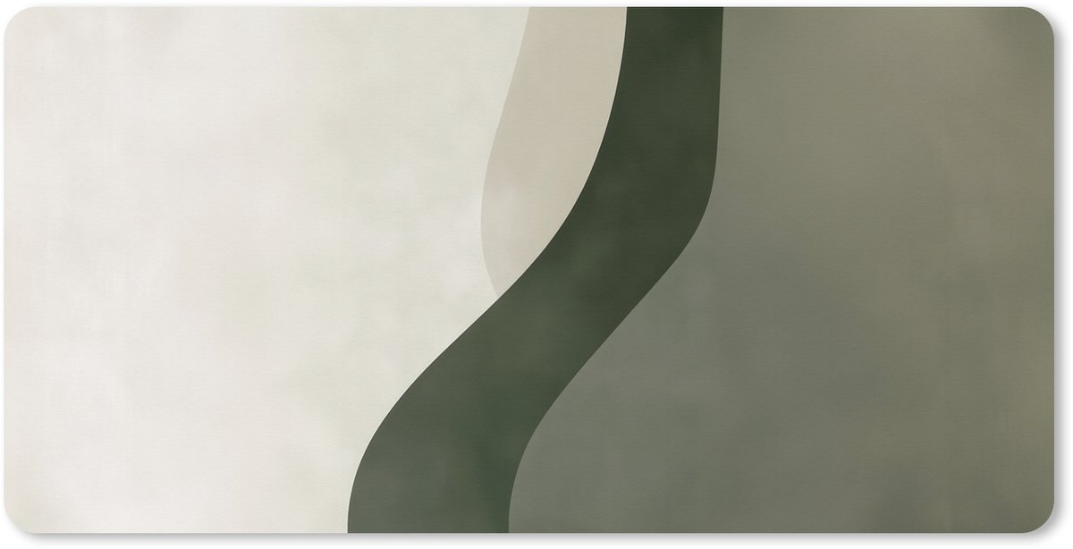 Muismat XXL 80x40 cm - Bureau onderlegger - Bureau mat Japandi - Groen - Abstract - Modern - Bureaumat - Gaming mousepad xl - Bureaulegger groot - Computer deskmat