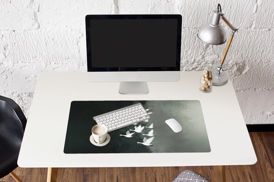 Tapis de souris XXL - Sous-main - Sous-main - Vogel - Japandi - Vert - 90x45 cm - Tapis de souris XXL