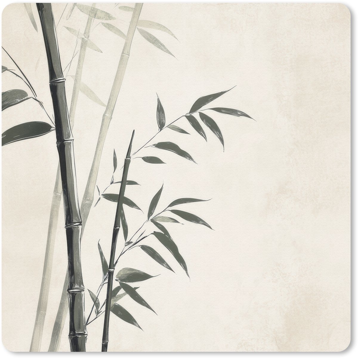 Muismat 20x20 cm - Mousepad Japandi - Bamboe - Beige - Muismatten