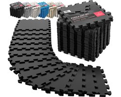 bemaxx Beschermende Vloermatten Zachte Foam Tegels in Elkaar Grijpende Schuimmatten - 18 Stuks EVA Schuim Puzzelmatten | Vloermat Bescherming, Puzzel Sportmatten Set Vloerbeschermingsmatten Beschermmat Sport - Antraciet