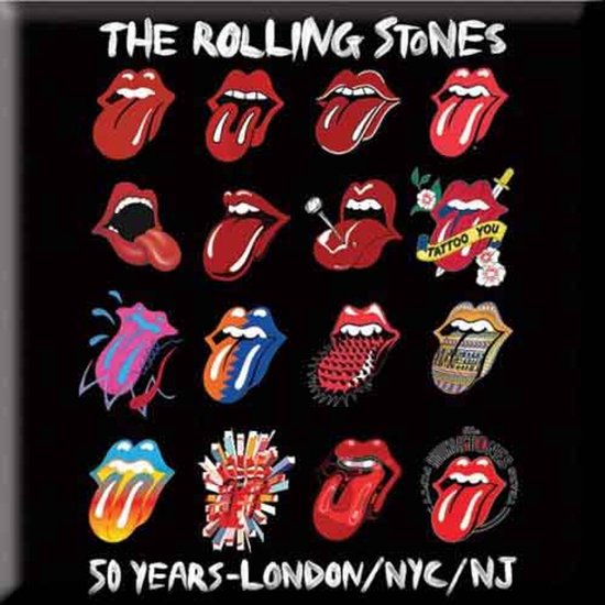The Rolling Stones - Tongue Evolution - Koelkast Magneet - 7.5 x 7.5 cm