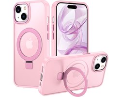 Backcover met onzichtbare standaard [Compatibel met MagSafe] Schokbestendig Hoesje - Geschikt voor: Apple iPhone 16 Plus - Roze