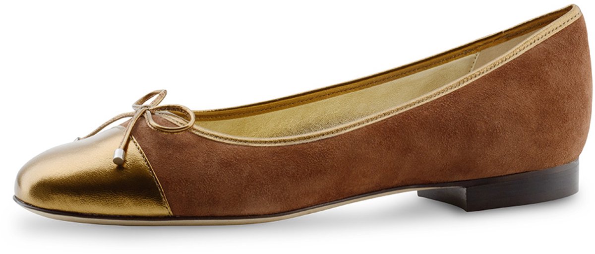 Werner Kern Juno Bruine Ballerina's voor Dames - Ballerina schoenen - Instappers - Suede en Leer - Koper kleur - Werner Kern Ballerinas - Bruin - 41.5