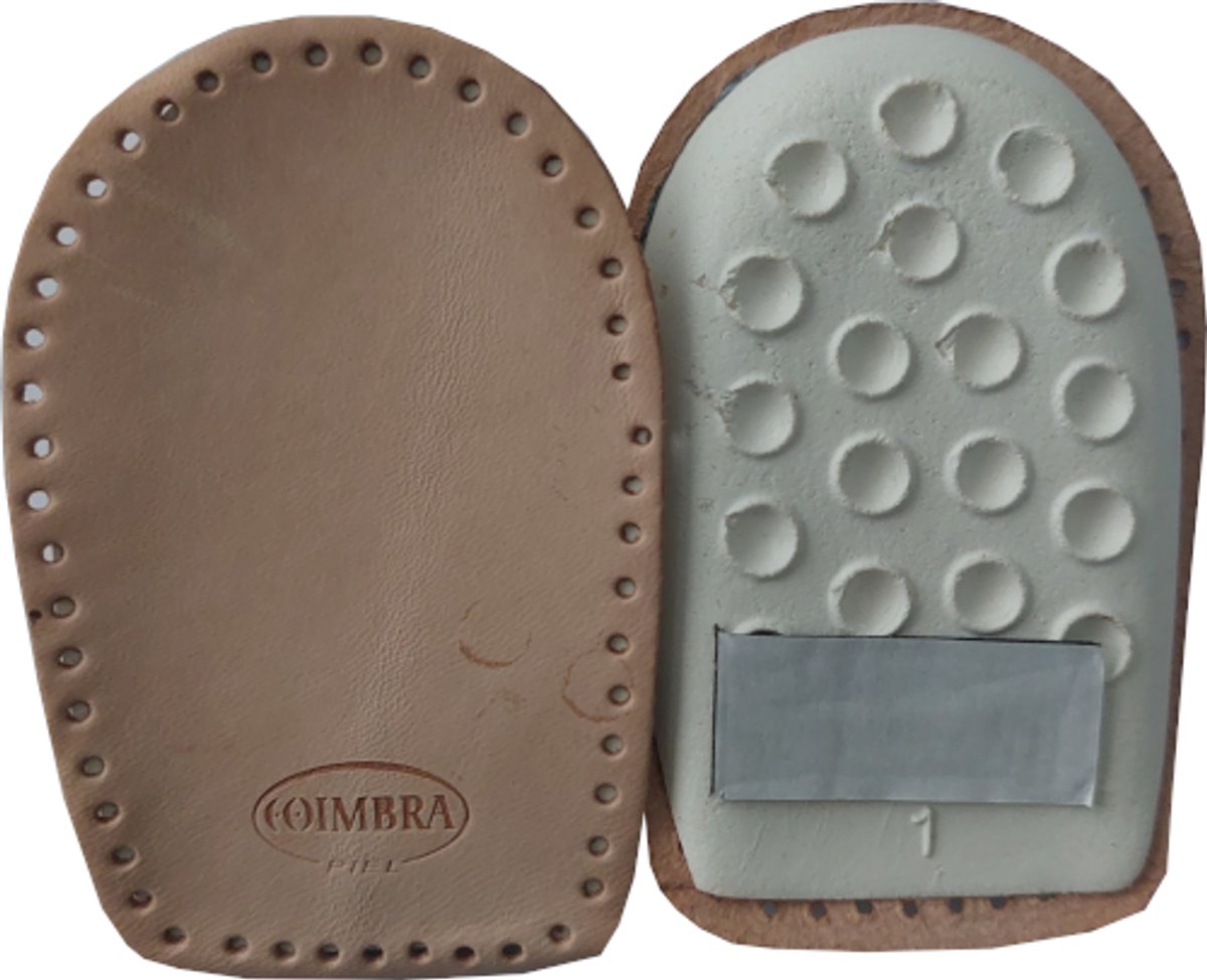 Coimbra Ortho Hielkussen - Hakverhoger Hard - 1 cm - Leer - Steunkussen - Maat 35/37 (S)