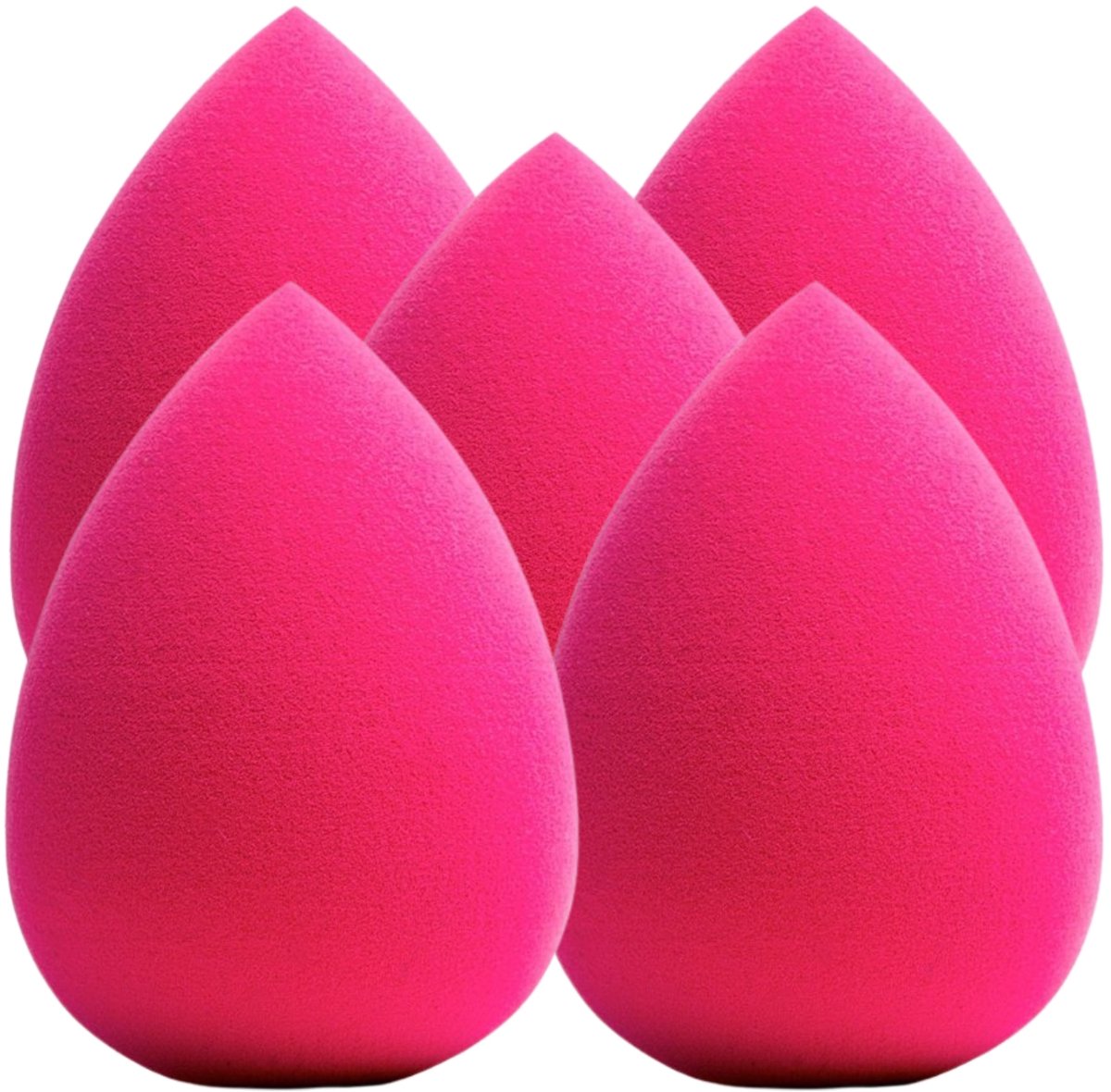 LYVION Make-up spons – Roze – Set van 5 – Latexvrij – Herbruikbaar – Beauty blender – Geschikt voor foundation, concealer en poeder