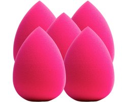 LYVION Make-up spons – Roze – Set van 5 – Latexvrij – Herbruikbaar – Beauty blender – Geschikt voor foundation, concealer en poeder