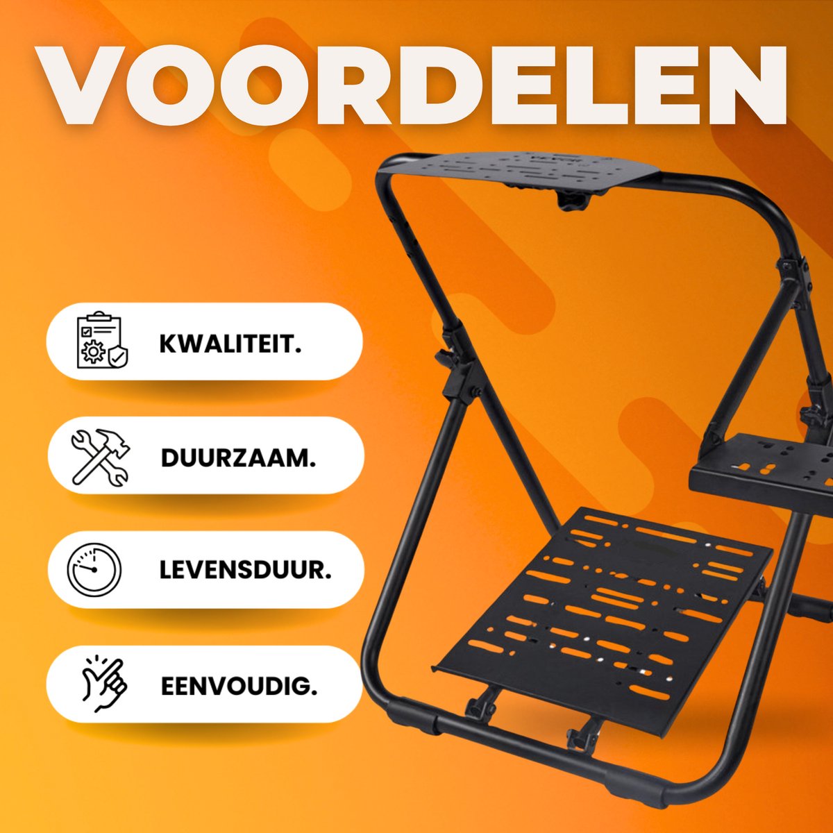 Happiq Stuurstandaard Racestoel Verstelbaar voor Gaming - afbeelding 3