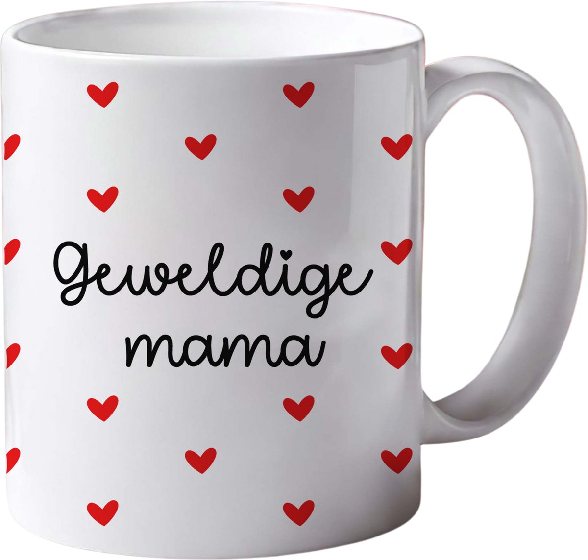 Geweldige Mama Mok – Moederdag Cadeau – Beker met Hartjes – Cadeau voor Mama – Inclusief Cadeauverpakking