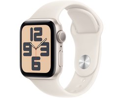 Apple Watch SE 2024 40mm Starlight Aluminium Case with Starlight Sport Band - M/L