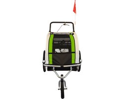 Fietskar - 2 kinderen - met schokbreker - lime