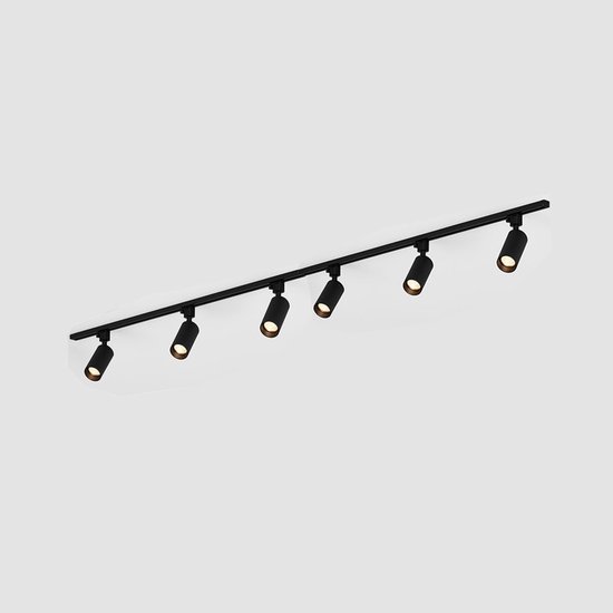 Foto: Modern 1 fase railsysteem 15 meter met 7 liam spots met gouden detail