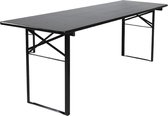 MaximaVida table de pique-nique pliable Berlin 200 cm noir - certifié FSC