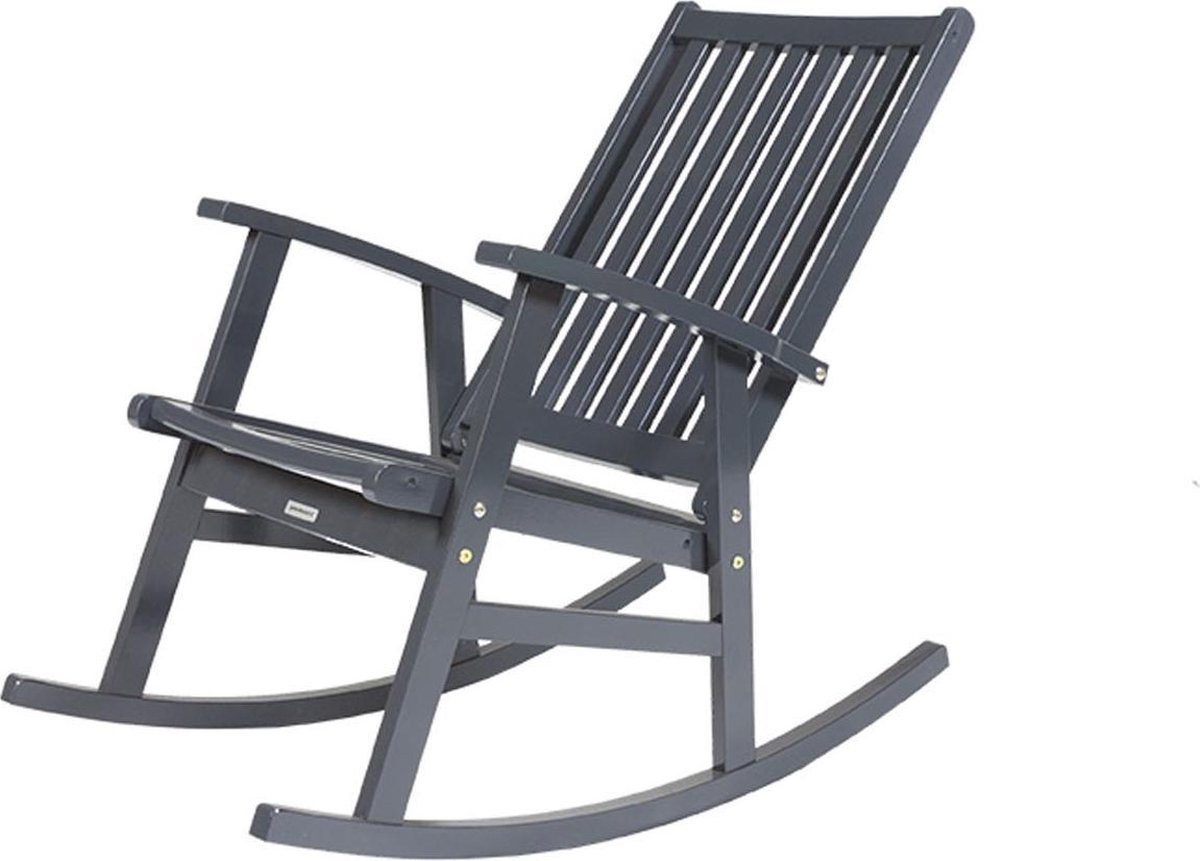 Snooze Slagschip Vervullen MaximaVida luxe schommelstoel Granny- rocking chair in hoogglans antraciet  | bol.com