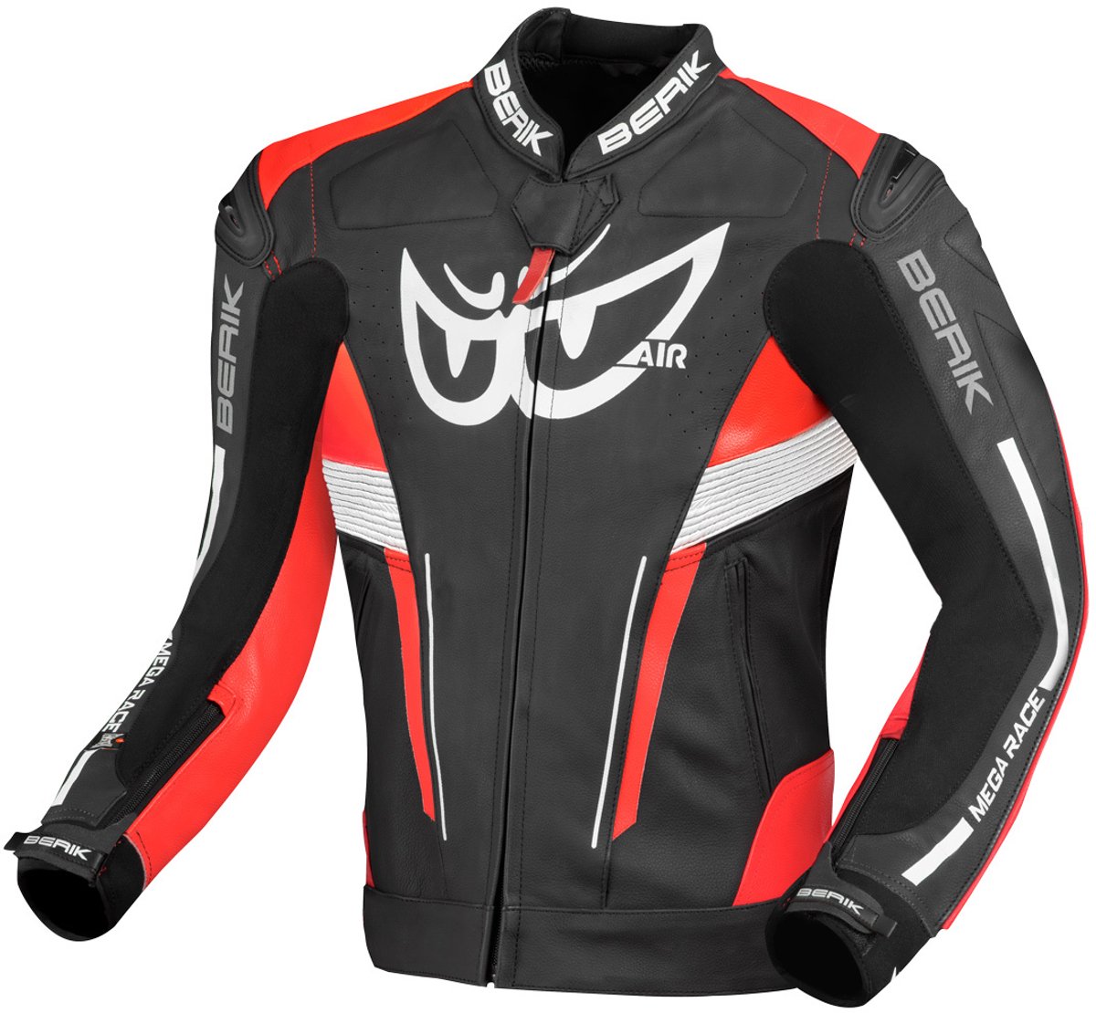 Berik Air-B Zwart Rood Leren Motorjas - Jas