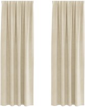 Bol.com vidaXL - Blackout - Gordijnen - met - Bovenband - 2 - stuks - Crème - Velvet aanbieding