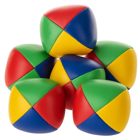 Jongleerballen - 6x stuks - gekleurd - ballen gooien - jongleren - speelgoed