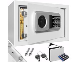 Kluis met Vingerafdruk - Brandwerend - Safe met Noodsleutel - Zilver