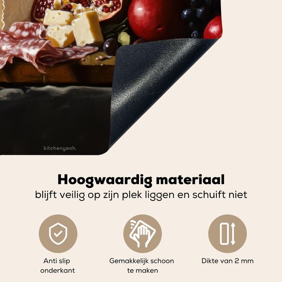 KitchenYeah® Protection plaque induction 78x78 cm - Nature morte - Vintage - Buvette - Protege plaque de cuisson - Couvre plaque induction - Protecteur d'induction - Cuisine