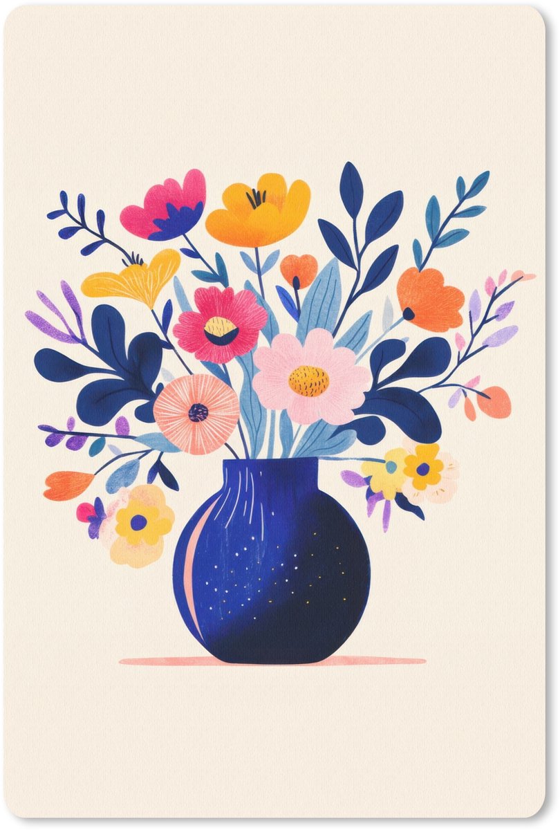 Muismat 18x27 cm - Mousepad Vaas - Bloemen - Boeket - Muismatten