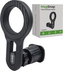 iSetchi MagSnap ventilatieroosterhouder in het zwart met een carbon fiber ring.