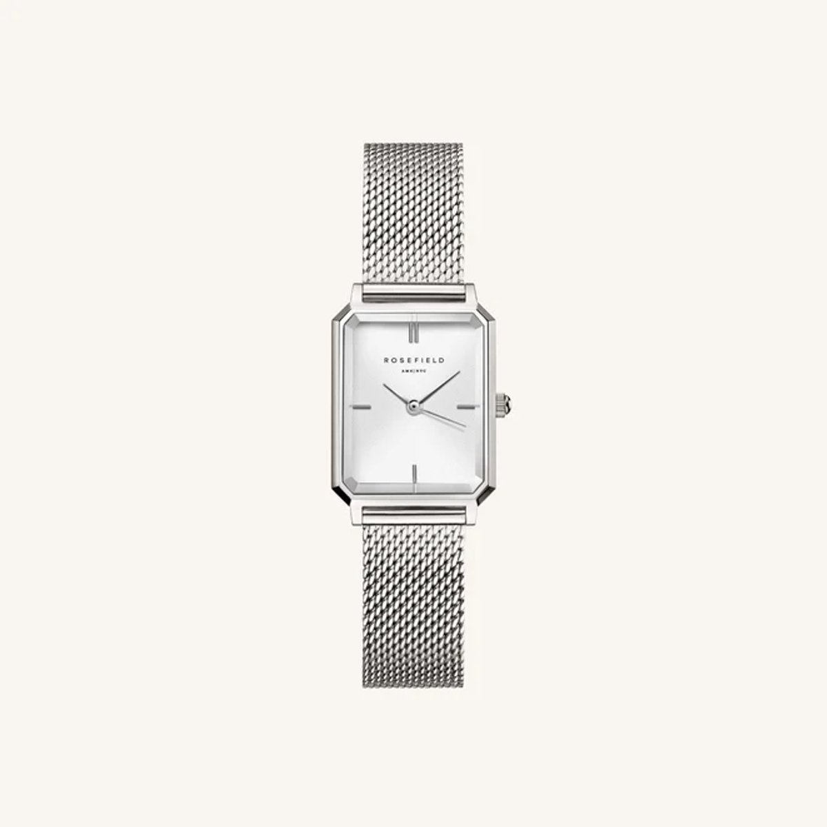Rosefield Octagon XS OWSMS-O74 dames horloge, milanaise band, mesh band, luxe horloge vrouwen - cadeautip