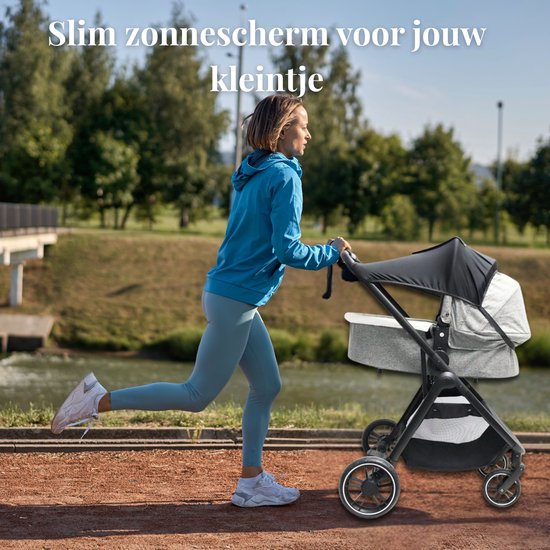 DIAGO Universal-Sonnensegel für Zwillingskinderwagen mit Babywanne/UV 50 Sonnenschutz/Sonnenrollo für Zwillingskinderwagen und Zwillingsbuggy/Großer Sonnenschutz/Sonnenrollo – Anthrazit