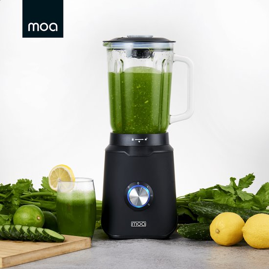 MOA Krachtige Blender - Met glazen kan - 1,5 liter - Zwart - 1000 Watt - TB61B van MOA — afbeelding 5