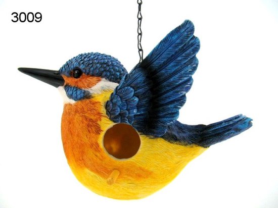 Vogelhuisje in de vorm van ijsvogel