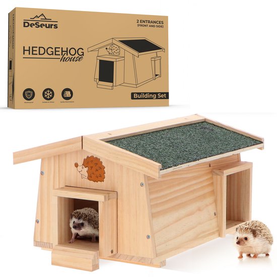 DeSeurs- Egelhuis + E-Book - Egel villa - Egelhuis hout - Egelhuis waterdicht