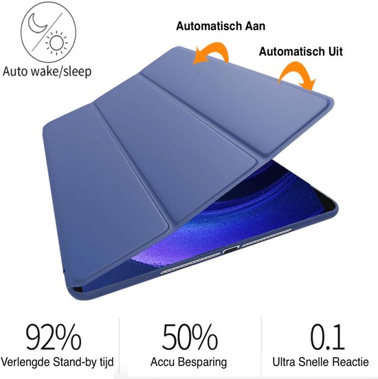 Étui ChiGuard pour Samsung Galaxy Tab S10 FE / S9 FE / S9 - Antichoc - Smart Cover - Zwart