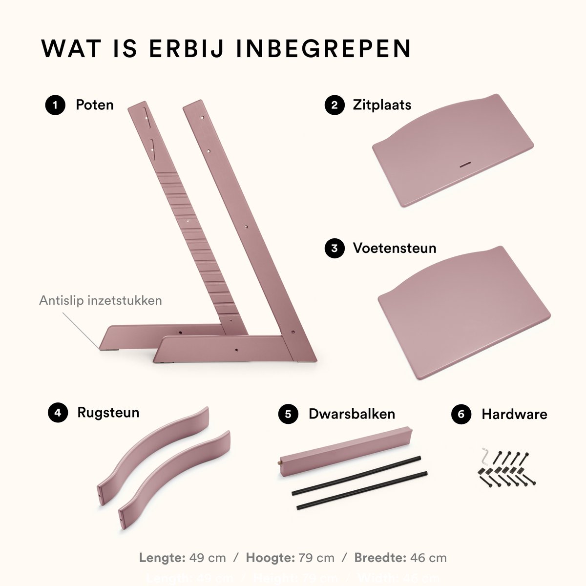 Stokke Tripp Trapp Stoel - Heather Mauve thumbnail 6