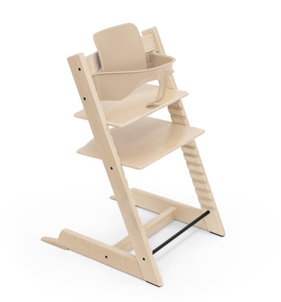 Stokke Tripp Trapp-kinderstoel, naturel - inclusief stoel + babyset2 voor kinderen van 6-36 maanden - verstelbaar, ergonomisch en gemakkelijk schoon te maken