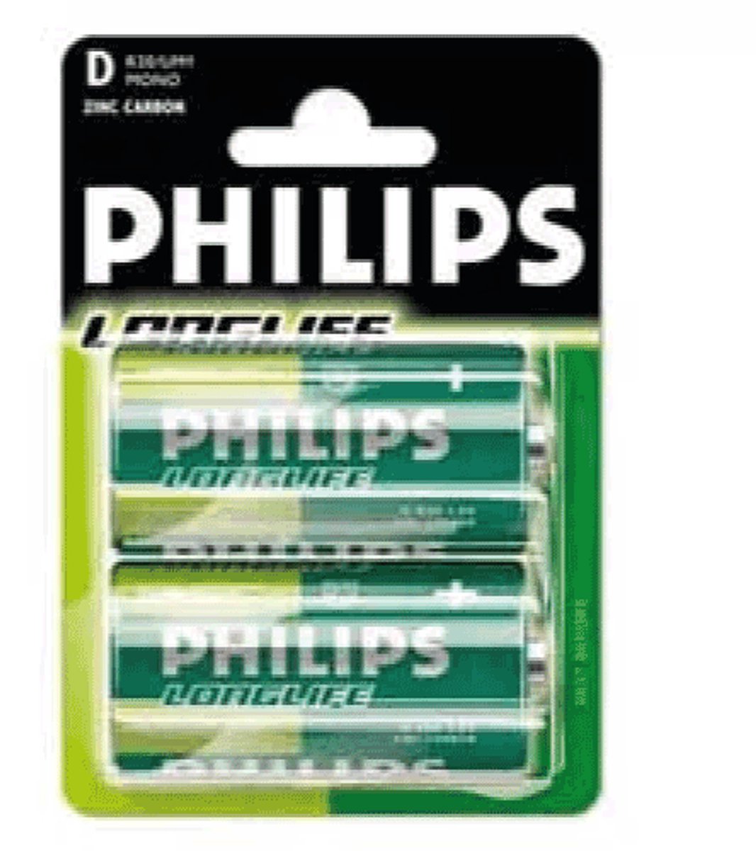 Philips Longlife 1,5v R20 12x2 stuks