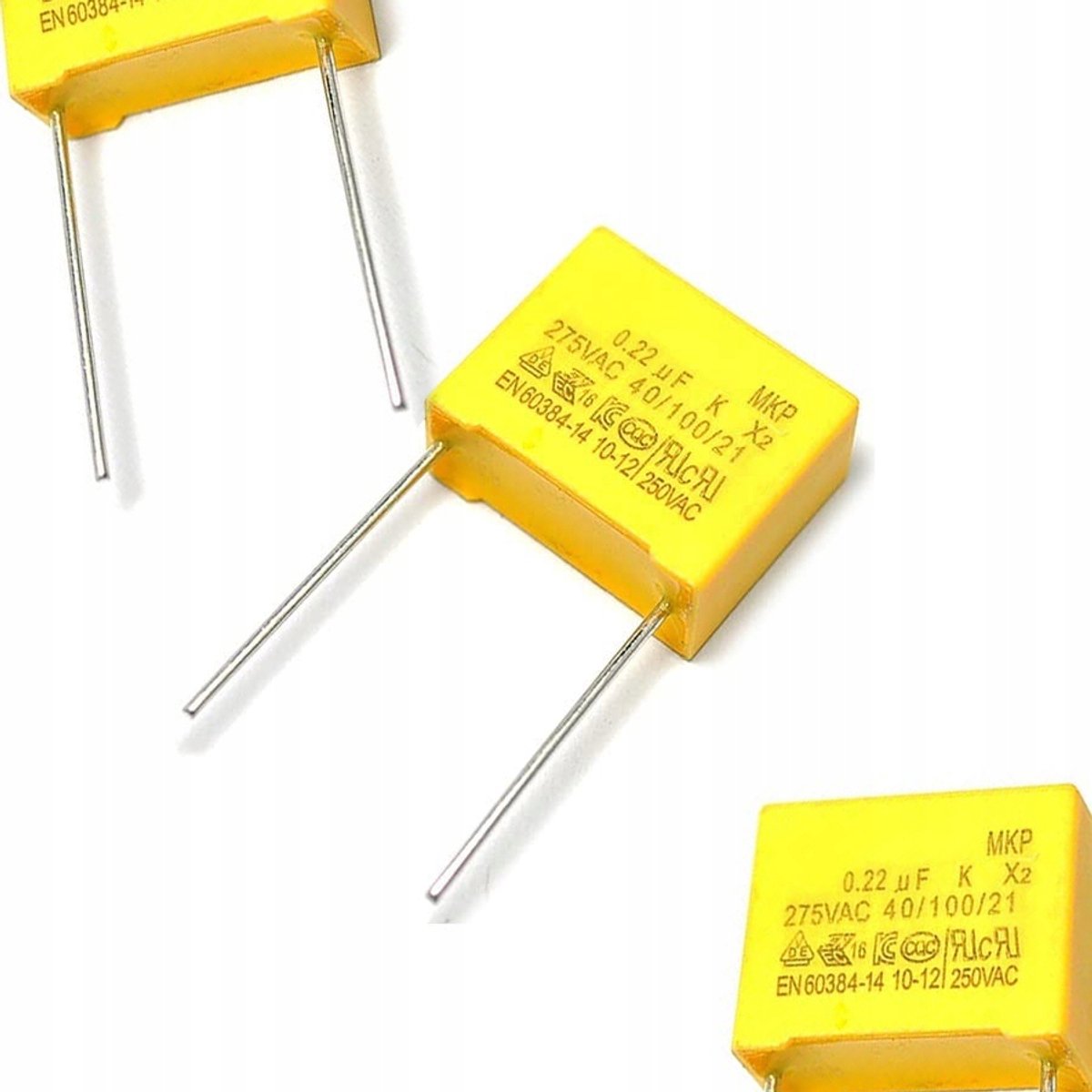 Condensator 0,22µF 310V AC – Polypropyleen, Gemetalliseerd, Raster 15 mm