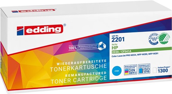 Edding Toner vervangt HP 203A (CF541A) Compatibel Cyaan 1300 bladzijden EDD-2201 18-2201