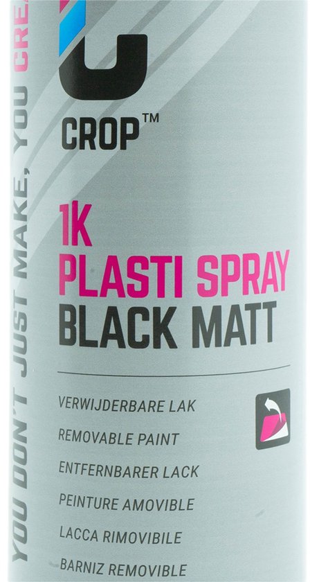 CROP Plastic Dip Spray NOIR MAT aérosol 500 ml - Plasti Dip - Plastidip - Spray caoutchouc