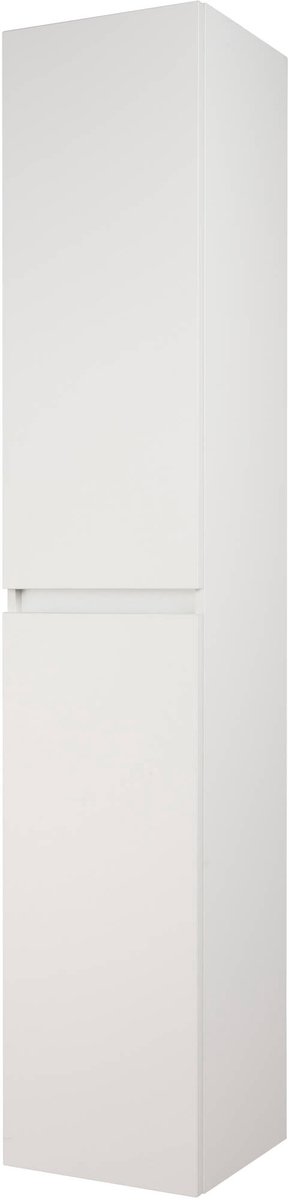 Saqu Gaia Badkamerkast Voorgemonteerd - 35x34x180 cm - Glans Wit - Kolomkast Badkamer Hoog - Opbergkast