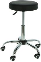Tabouret à roulettes Alora - Tabouret selle - Zwart - Tabouret - Tabouret de coiffure - Tabouret pivotant - Tabouret de travail - Réglable