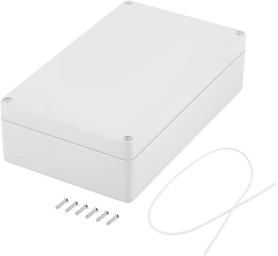 ABS elektrische aansluitdoos, waterdicht IP65, doe-het-zelf aftakdoos, aftakdoos, aftakdoos, kunststof project, 20 x 12 x 7,5 cm