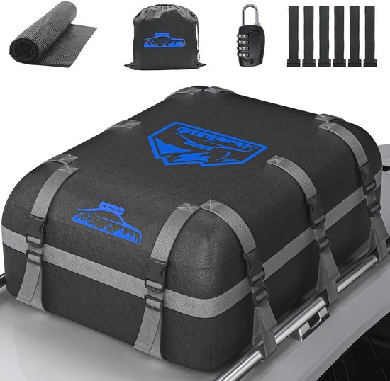 Foto: Zachte opvouwbare dakkoffer voor auto 566 liter capaciteit met antislip en verstevigde riemen